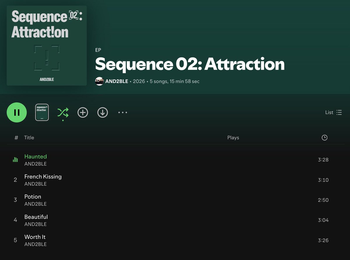 sugvren's tweet photo. 4/5 songs are more than three mins??? and2ble saving us https://t.co/sM0hxtz6Df