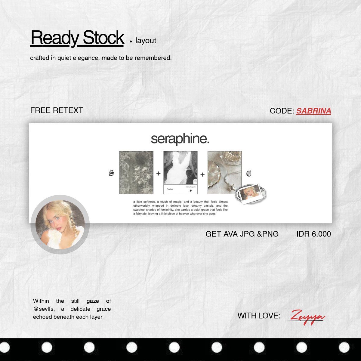 sevlfs's tweet photo. haloo! Help repost/rt? thank youu!🤍     

aku kembali lagi membawa  layout ready stock western muses (sadie, sabrina, olivia, and barbara) yang siap dibawa pulang melalui dm/tele aku sekarang! price 6k/each dan payment by QRIS yaa^^      

#bealanja https://t.co/fjWw2C2NbQ