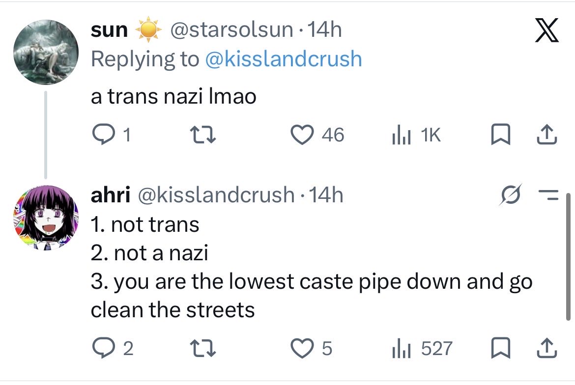 LiIyofthewater's tweet photo. @IGGYT1SM the poster is a racist cisgender grifter, they intentionally posted this to stoke hate, you’re right, tbc, but still, figured you should knoe. https://t.co/HKDZYUw8xd