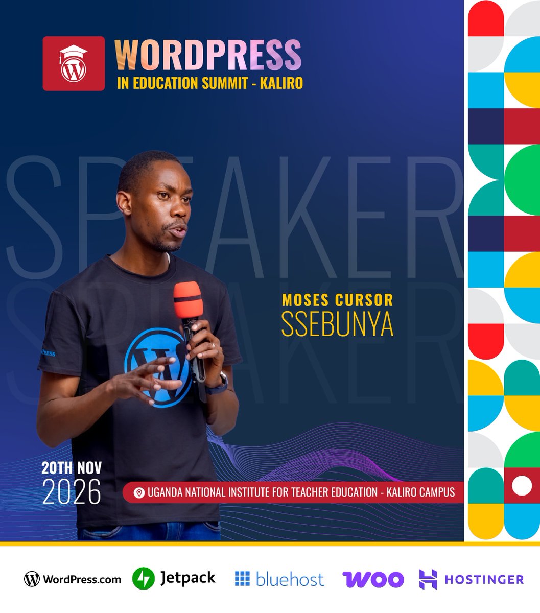 SteveUG's tweet photo. 🎤 Speaker spotlight: @mocursor, representing the WordPress Community in Uganda will be among the voices shaping the day at the WordPress in Education Summit Kaliro on 20th Nov. 2026.

All speakers: https://t.co/Z5n9Nz1UVI 

#WPEduKaliro @uniteuganda24 https://t.co/PKZfstKP3X