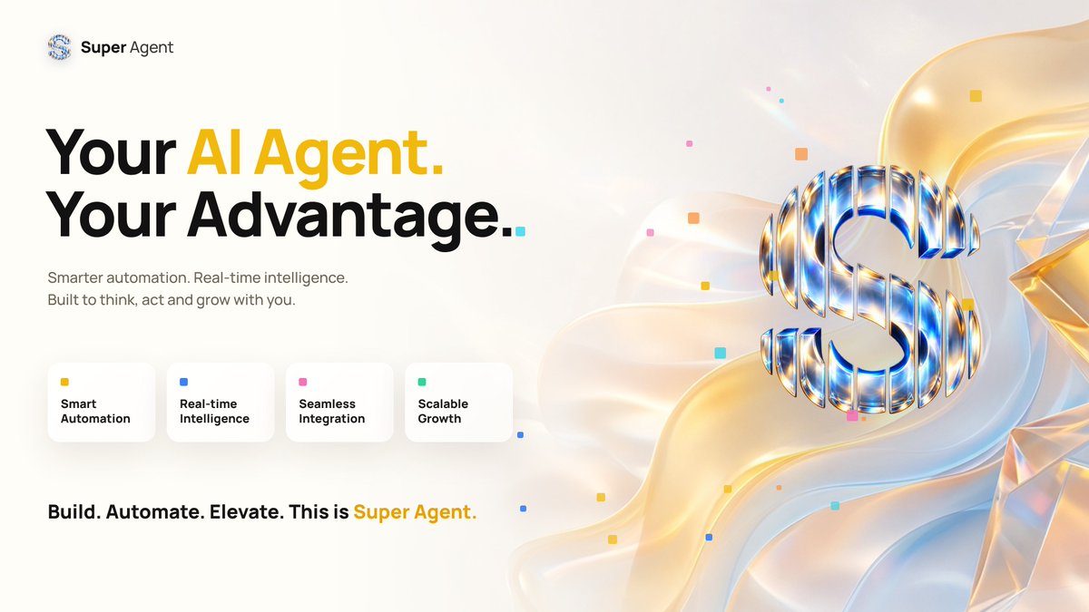 SuperAgent_SAI's tweet photo. ✨ 𝒀𝒐𝒖𝒓 𝑨𝑰 𝑨𝒈𝒆𝒏𝒕. 𝒀𝒐𝒖𝒓 𝑨𝒅𝒗𝒂𝒏𝒕𝒂𝒈𝒆.

⚙️ Smart Automation
📡 Real-time Intelligence
🔗 Seamless Integration
📈 Scalable Growth

Build. Automate. Elevate. This is Super Agent.
#SuperAgent #AI https://t.co/FJqPowZtwZ