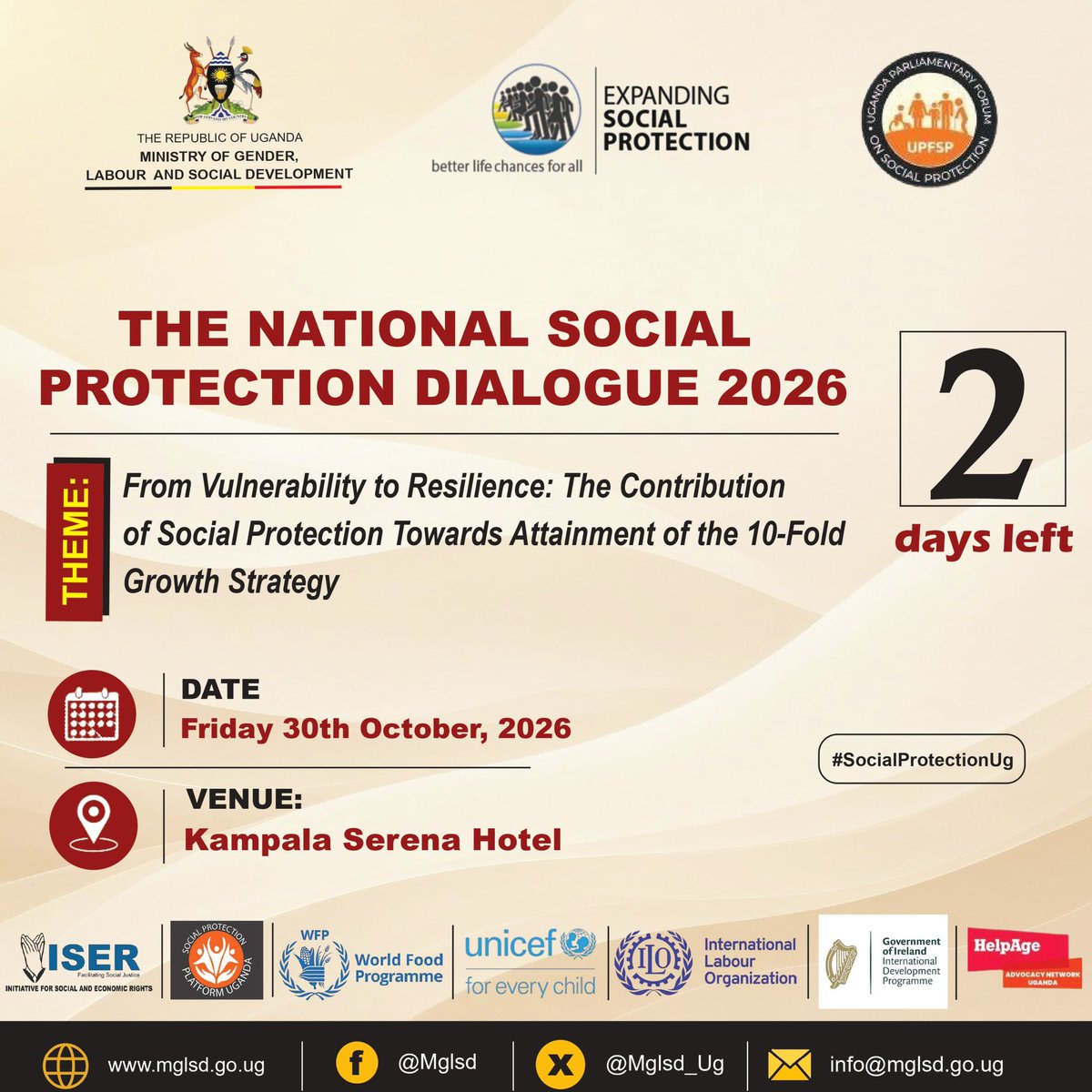 upfsp's tweet photo. The Social Protection National Dialogue

Have you received your invitation yet? 

Worry not, the event will also be livestreamed so no ones misses out? 

#SPMonth2026 https://t.co/BhvcqNcny4
