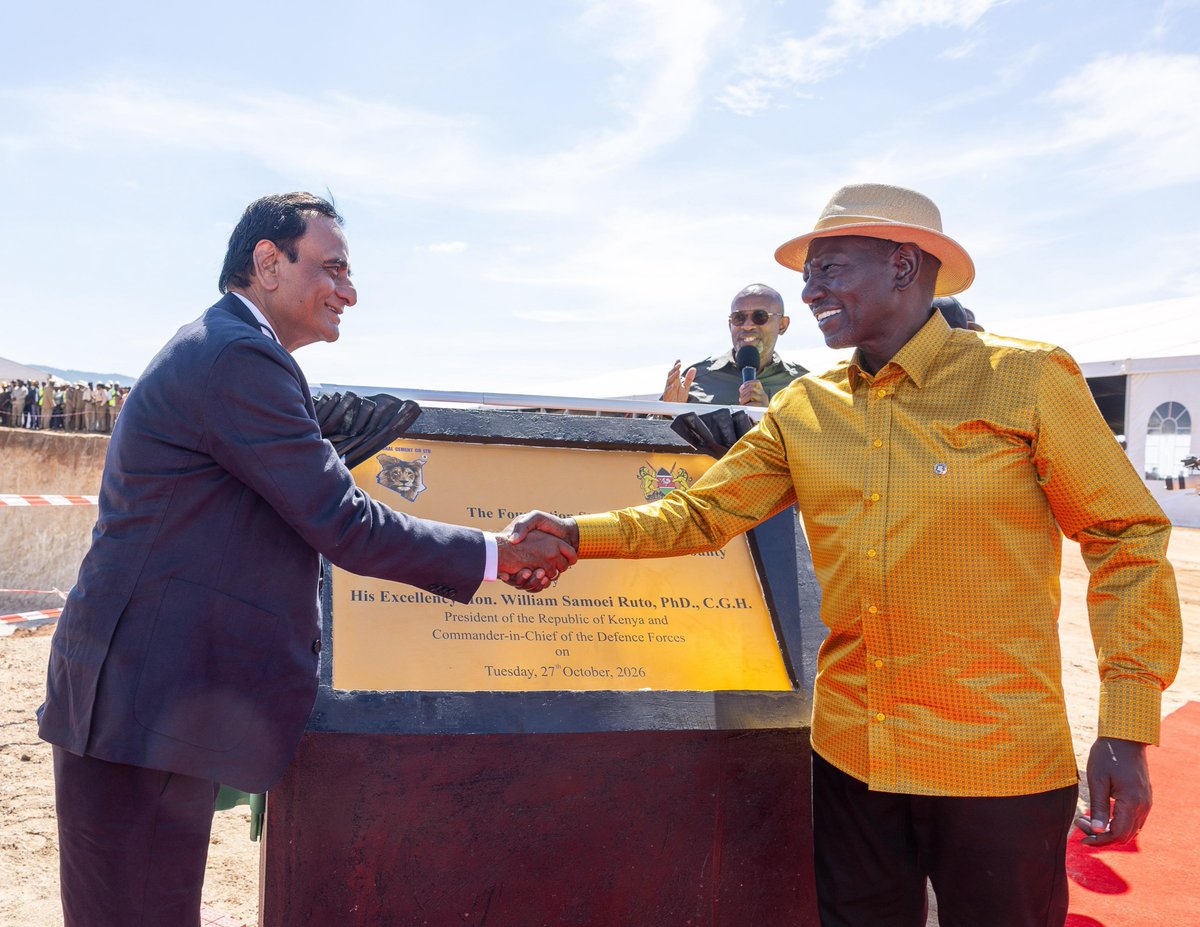 WilliamsRuto's tweet photo. Broke ground for the KSh70 billion Devki Group cement and clinker manufacturing plant at Ngaaie in Mwingi North Constituency, Kitui County.

This major investment will transform the region's abundant limestone deposits into industrial wealth, boost local businesses and create 4,000 jobs during construction.