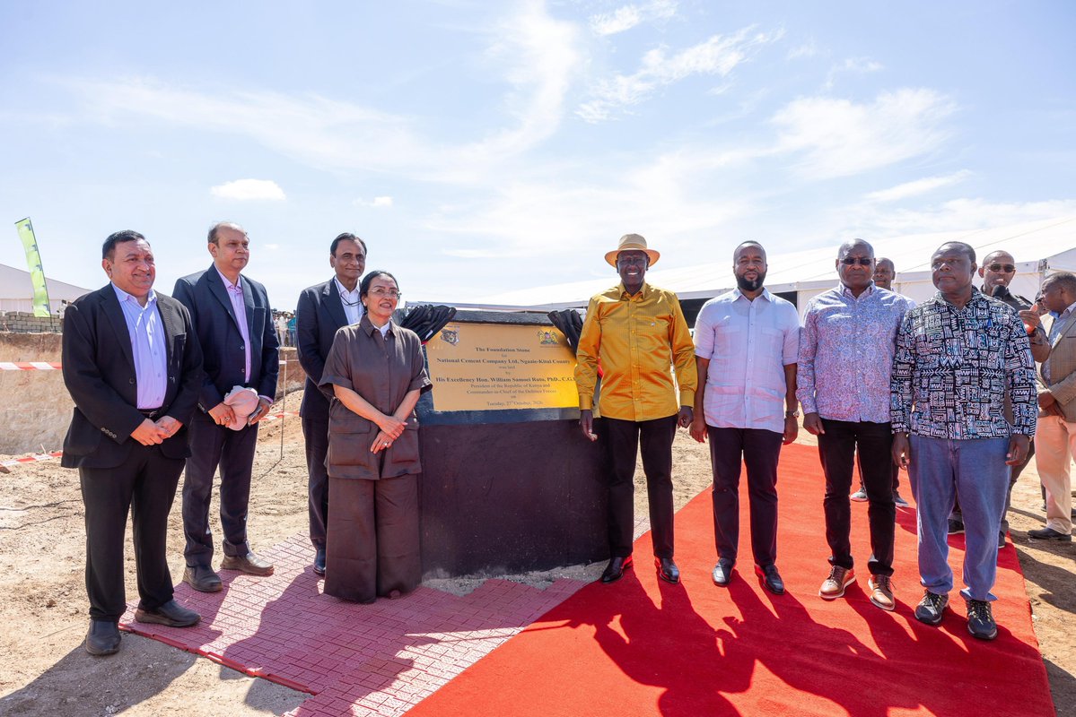 WilliamsRuto's tweet photo. Broke ground for the KSh70 billion Devki Group cement and clinker manufacturing plant at Ngaaie in Mwingi North Constituency, Kitui County.

This major investment will transform the region's abundant limestone deposits into industrial wealth, boost local businesses and create 4,000 jobs during construction.