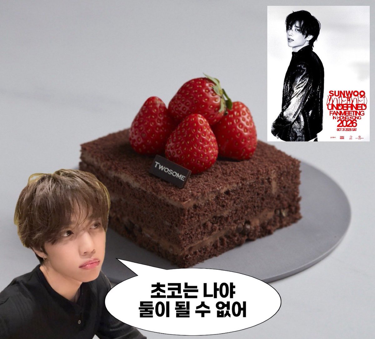 sunwooloverclu5's tweet photo. 2026 SUNWOO FANMEETING <𝗨𝗡𝗗𝗘𝗙𝗜𝗡𝗘𝗗>
사랑하는 선우의 >첫< 개인 팬미팅을 기념하여

#RT 추첨 한 분께
투썸 떠먹는 스초생을 드립니다 (ෆ⁼ʘ⁼ෆ)

더비 한정 X
선우를 응원하시는 모든 분들이라면 OK !!

*당발 - 선우의 홍콩 팬미팅(10/31)이 끝나고 🫵❤️ https://t.co/Lp5ZRfHk0H