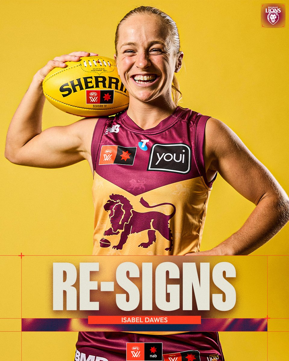 aflwomens's tweet photo. Ring the Belle 🔔

Isabel Dawes has signed on with the Brisbane Lions until the end of 2030. https://t.co/QXJ7GDS1zb