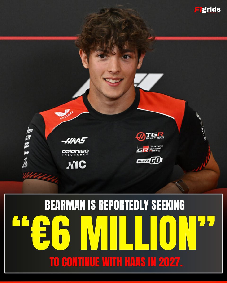 F1gridx's tweet photo. The American team is reportedly unwilling to meet his asking price, stalling negotiations despite both sides previously expressing a desire to continue their partnership. 👀

📰 Via Marc Limacher

#F1 #OliverBearman #HaasF1 #F1Grids https://t.co/9hAwnmq1mH