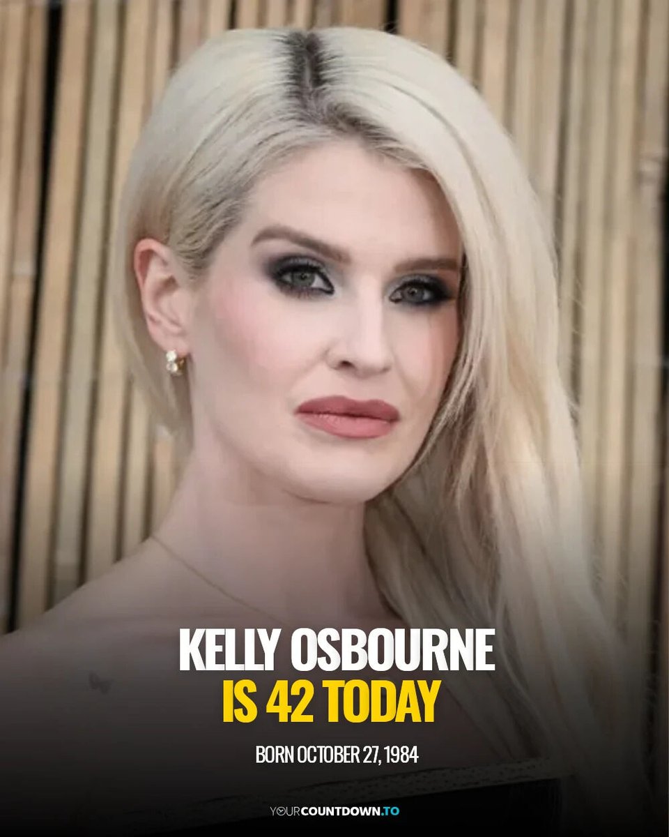 YourCountdownTo's tweet photo. 🎸🎬 Happy 42nd, Kelly Osbourne! From The Osbournes to music, fashion, and TV, Kelly has always brought rock 'n' roll energy to the spotlight! 🤘 Daughter of Ozzy Osbourne, forever pop culture royalty. Long live the rockstar spirit! 🖤🎂 https://t.co/Zp8ELoWpZQ