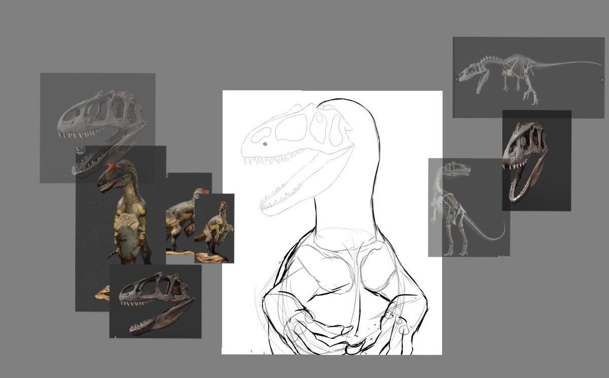 josechang328's tweet photo. Fue un infierno hacer esta pose, busque referencias como loco, pero lo logré.. oh casi.. la parte de atrás aunque no se vea, se ve raro, si hay algún paleoartista que lea esto, agradeceria su ayuda (es un allosaurus)

#paleoarte #help #correccion #art #consejo #paleontology https://t.co/RR8Gv1rwPA