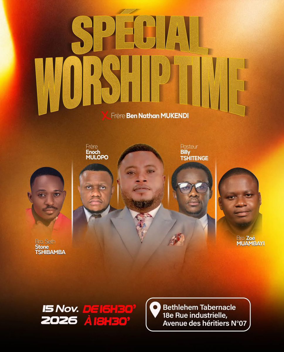 MessageProds's tweet photo. ARRÊT SUR IMAGE
___________________
SPÉCIAL WORSHIP TIME LE 15 NOVEMBRE À KINSHASA AVEC LE FRÈRE BEN NATHAN MUKENDI https://t.co/9vxqsYgezn