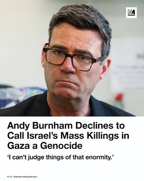 Shambles151's tweet photo. Welcome to the UK in 2026 under Burnham's Labour Govt.

Where condemning Israel's obscene crimes against humanity in which thousands of innocent children are being slaughtered in the name of Zionism - now makes you anti - Semitic an 'extremist' &amp; turns you into a terrorist. https://t.co/jBFomHUUee