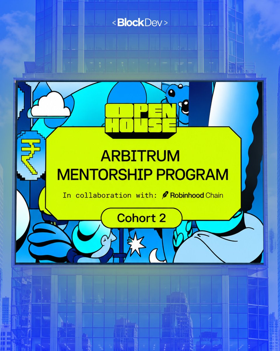 blockdev_org's tweet photo. THE RIGHT SUPPORT CAN CHANGE THE TRAJECTORY OF AN EARLY-STAGE COMPANY 💪

We’re excited to support Cohort 2 of the @arbitrum Mentorship Program, a 12-week program for ambitious teams building on Arbitrum One and Robinhood Chain.

The program gives founders hands-on support across product, go-to-market, growth, fundraising, partnerships, and execution, with access to experienced founders, operators, investors, and teams from across the Arbitrum ecosystem and wider industry.

Founders will get: 👇
🔹 Practical workshops focused on real company challenges
🔹1:1 mentorship tailored to each team
🔹Fundraising support and curated investor engagement throughout the cohort
🔹Direct access to ecosystem partners and the Arbitrum Foundation
🔹The opportunity to showcase progress to leading VC’s at Demo Day Practical workshops focused on real company challenges
🔹100k prize pool for the winners 🤩
(1/2)