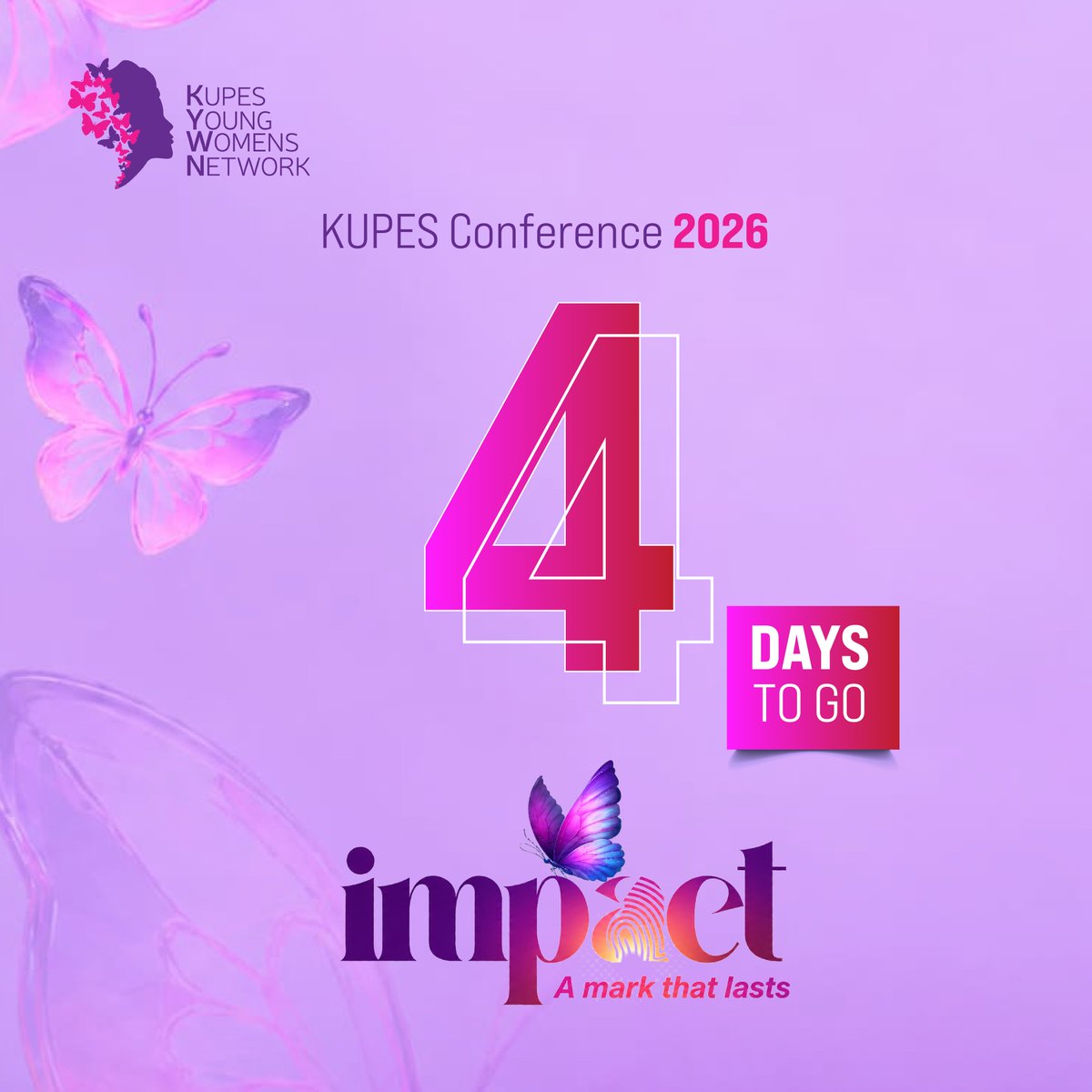 kupesnetwork's tweet photo. 4 Days to Go!
Four days until IMPACT! The excitement is real, the anticipation is high and we are ready! π₯
#Impact
#AMarkThatLasts
#KUPESConf26 https://t.co/qp7JtMrpsB