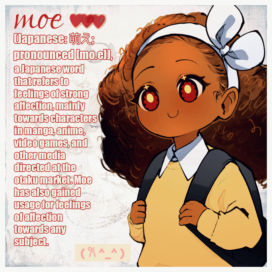 moekyaras's tweet photo. let's learn what moe means with gil!!! (˶ᵔ ᵕ ᵔ˶)
art belongs to @_Kyou ♡
#graphicdesign https://t.co/1ld9rkBcBL