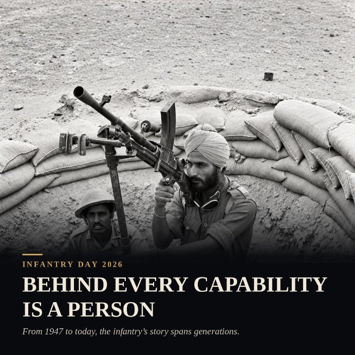 NetramDefence's tweet photo. 9/10

The infantry's story is not confined to one regiment, one operation, or one generation. It includes soldiers who fought in 1947, those who served in later wars and operations, and today's personnel operating in some of the world's most demanding environments. Behind every capability is a person who must be prepared to use it under pressure and accept the risks that come with the task.