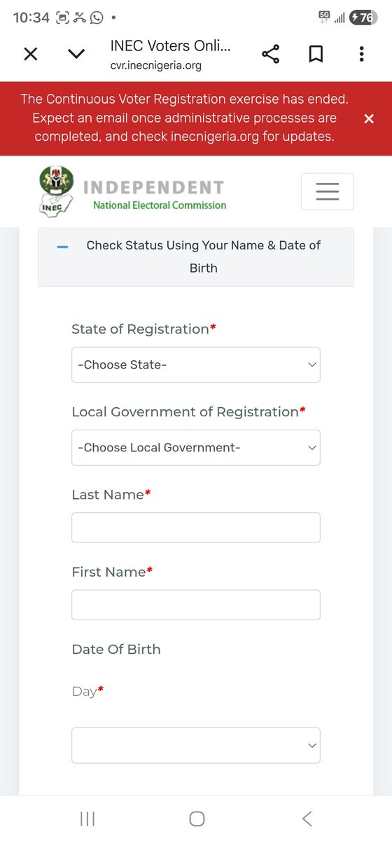 jpattueyi's tweet photo. How to check your polling unit to ensure it has not been moved. 

1. Visit https://t.co/yzkdZOT4yZ

2. Click on Check Voters Status 

3. Input your state, LG, names and Date of birth. 

4. Find your information https://t.co/6DIZNE3IIH