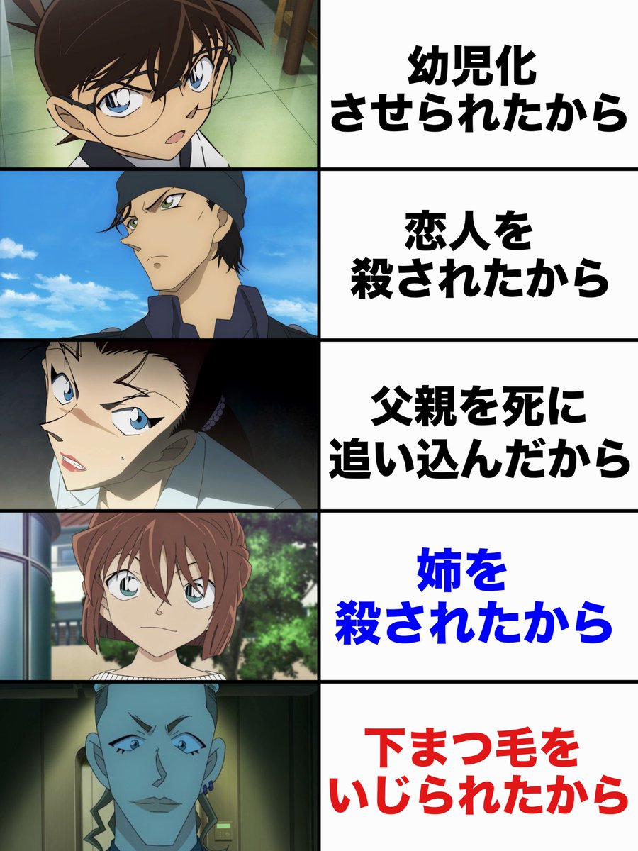 Ses1ria's tweet photo. コナンキャラがジンを恨む理由 https://t.co/ZgCvntzXim