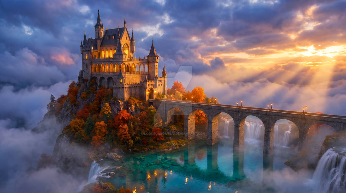 LookBookCat_SW's tweet photo. @trolllordgames High fantasy sunset architecture hits differently. That quiet feeling when you finally discover a hidden sanctuary above the clouds after hours of open-world traversal. https://t.co/hdzo57wduC