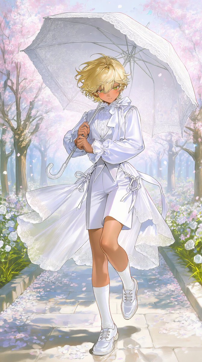 Lulu_2nya0's tweet photo. ✧プロンプト配布✧

多分花びらの下でレースの傘をさして儚い系です。 
服装指定あり、男女兼用、モデロラで違い有

 #プロンプト配布 https://t.co/COfT7m1wi4