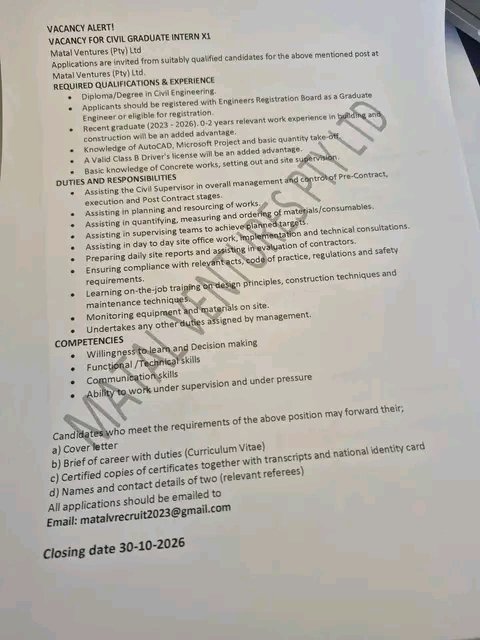 NthabelengDlam5's tweet photo. Vacancy Alert!! https://t.co/dyvq0ncecs
