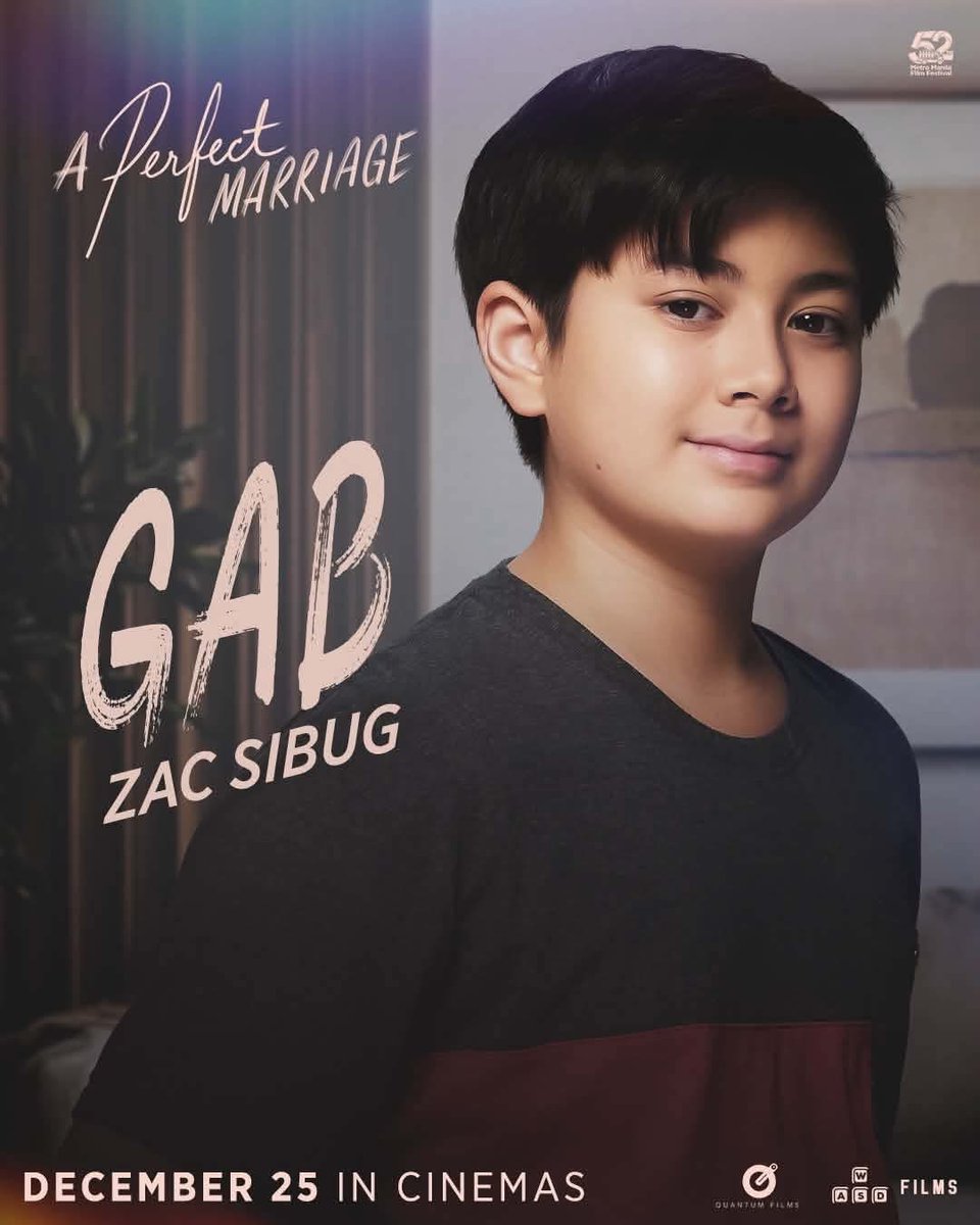 ShowbizQR's tweet photo. MMFF 2025 Special Jury Awardee for Breakthrough Performance and Best Supporting Actor nominee Zac Sibug returns to the big screen as Gab in A Perfect Marriage.
DECEMBER 25 IN CINEMAS
#APerfectMarriageMMFF
#MMFF2026
#QuantumFilms
#WASDFilms" https://t.co/RpWyeSu6Nf