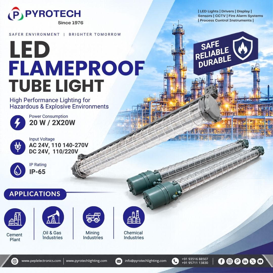 Pyrotechlight's tweet photo. 🔥 Introducing the LED Flameproof Tube Light by Pyrotech!
⚡ 20W / 2x20W
💧 IP-65
✅ Safe | Reliable | Durable
Built for cement, oil & gas, mining & chemical industries.
🌐 https://t.co/JH62HxgluG
#FlameproofLighting #IndustrialSafety #LED #Pyrotech https://t.co/x0tQr0vTYO