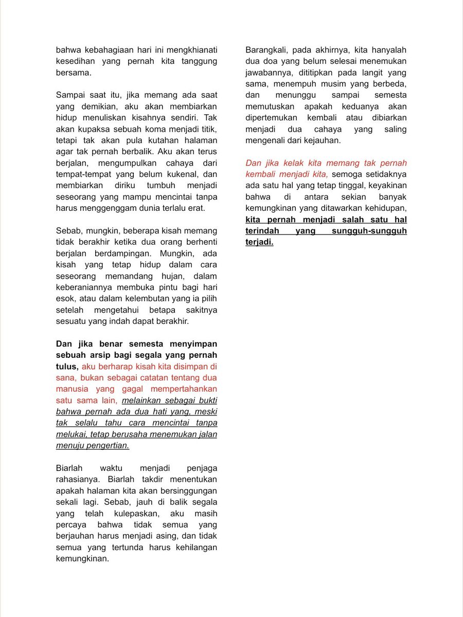 Writeaprose's tweet photo. Jika hari ini kita adalah dua tanda koma, semoga semesta belum berniat meletakkan titik. https://t.co/zYA8wTVXeA