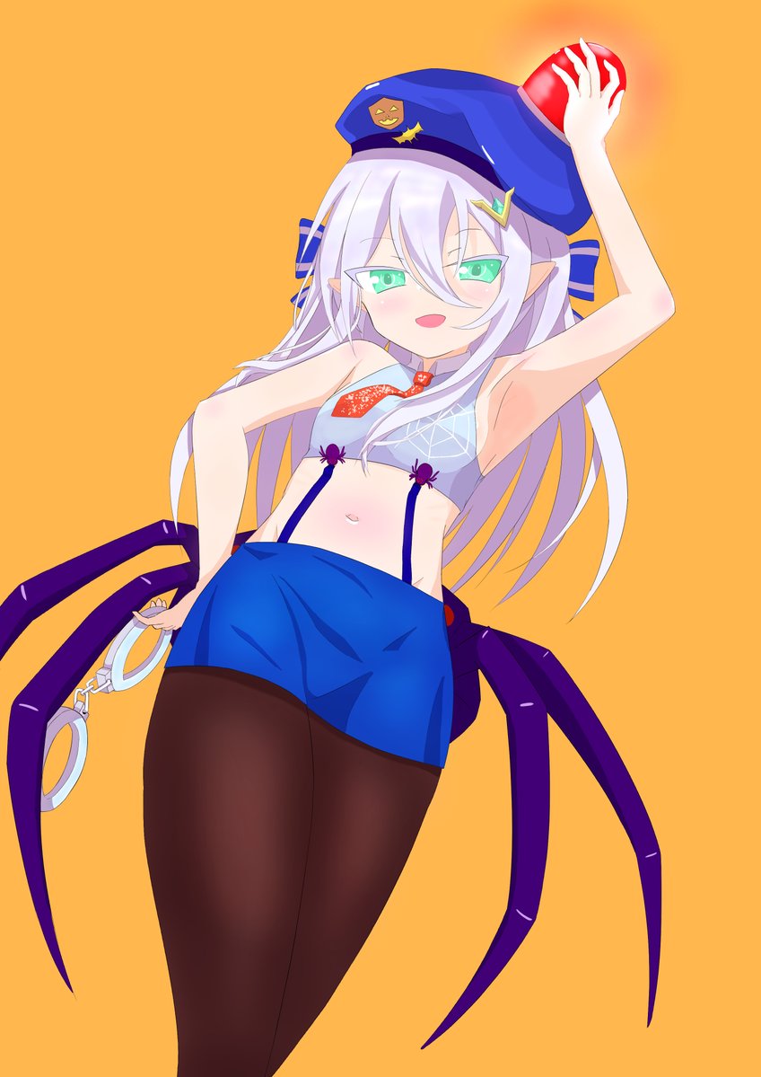 kameikagari's tweet photo. ＃星の翼 ＃星の翼FA 

もうすぐハロウィンということで、ミスリルさんアラクネミニスカポリスの姿です。
楽しくなってタイツ差分と表情差分が捗りました。 https://t.co/lYNSAeI9jM