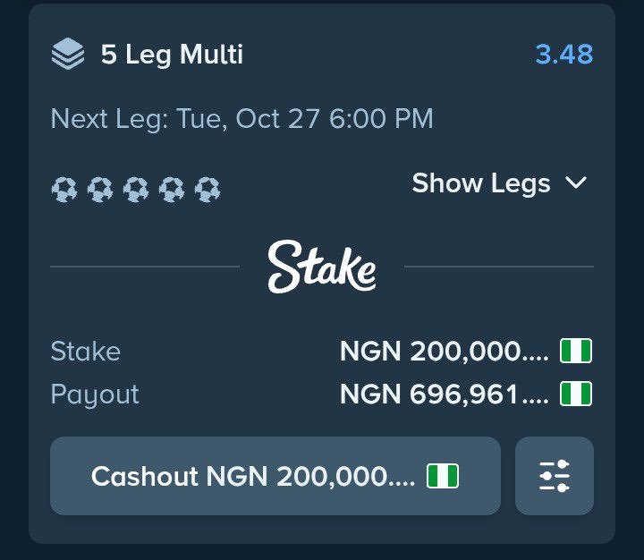 KSANALYSIS1's tweet photo. 🚨3+ ODDS ALERT 🚨 

INVESTMENT TIPS is LIVE!

🔥 Get on it now.

🔽 Click here to bet:
https://t.co/AT7h0AtYI5
Or use bet code: 679375933

🎁 Join Stake:
https://t.co/3IiJ7ZV5DN
 
Promo Code: KINGSOLOMON
💰 Up to $200 Welcome Bonus

#KSANALYSIS #Stake #BettingTips https://t.co/HueshKAKjq