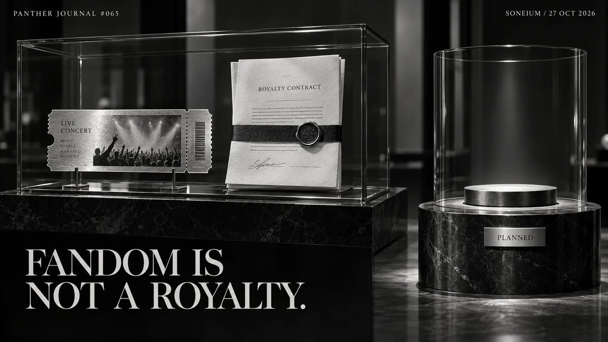 0xPnthr's tweet photo. SONEIUM PLANS A TOKEN. NONE HAS BEEN ISSUED.

Sony-backed Soneium’s October 26 plan names $SONEIUM and tokenised entertainment IP. A fandom token isn’t automatically a royalty claim.

We checked the issuance warning—and the rights behind the narrative. https://t.co/sEKhCbS45A