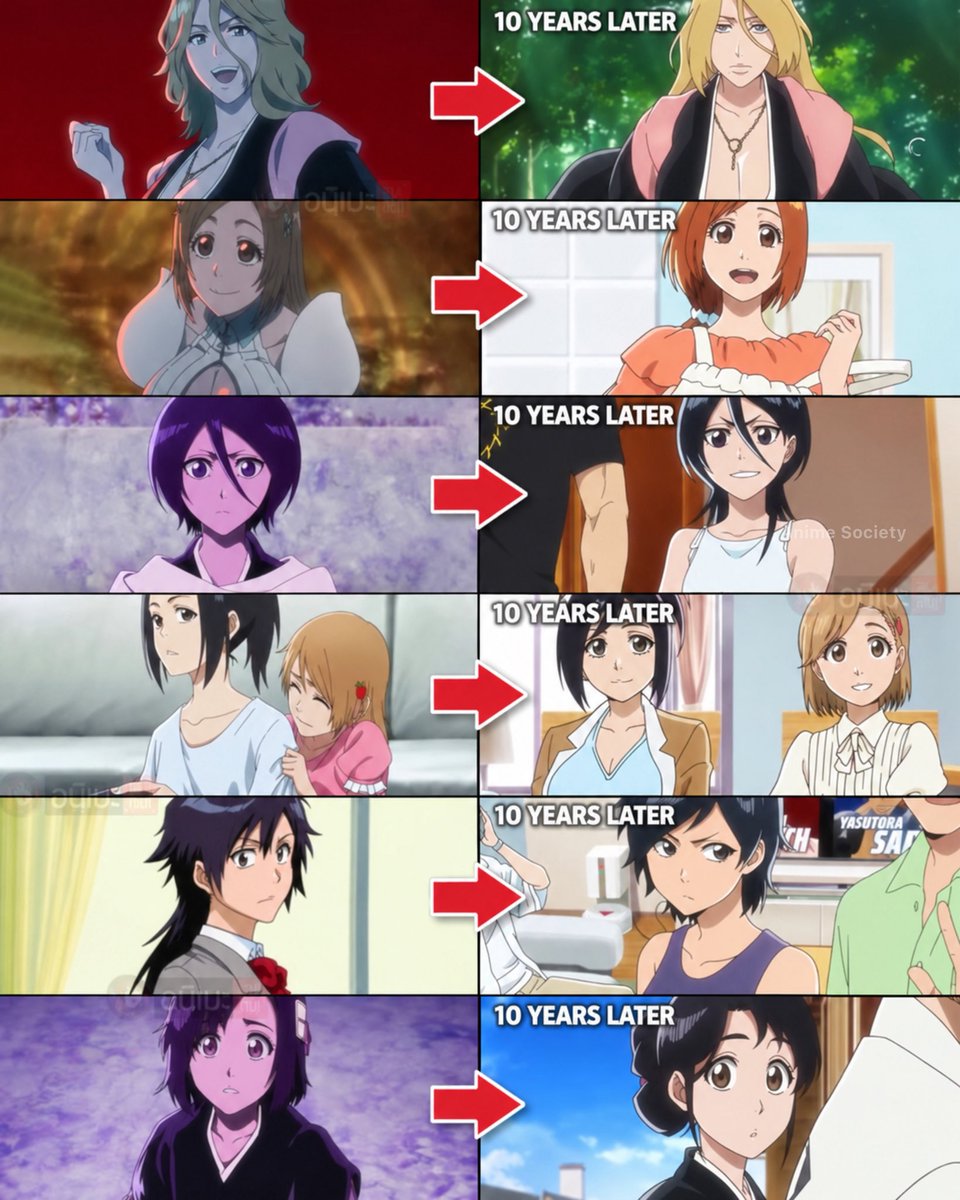 AnimexSociety's tweet photo. Bleach girls after 10 years https://t.co/E7DZrAVykv