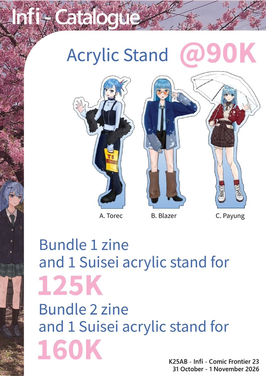 erebea000's tweet photo. ✨My final Comifuro 23 catalogue!
💙🔁 appreciated!
Booth : SSS - K25AB
Main fandom : 
Hoshimachi Suisei ☄
Pokemon

Side fandom :
Blue Archive
Arknights
Endfield
Hololive
Hsr
Genshin 
#cf23 #comifuro23 #cf23catalogue https://t.co/cL9Gopem2y