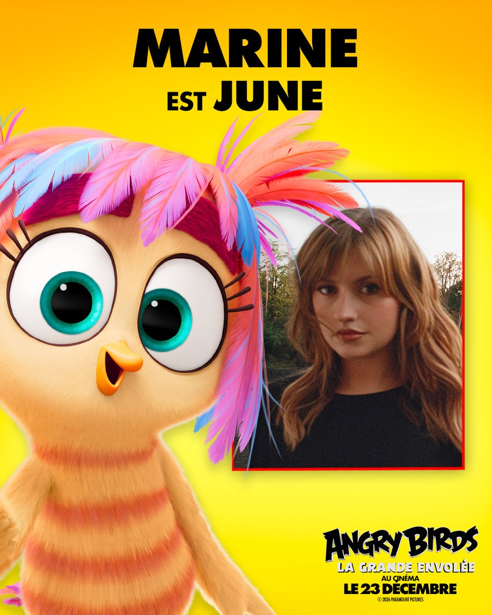 paramountfr's tweet photo. Une nouvelle voix rejoint l’aventure ! 🎤🐦 Marine prête sa voix à June dans #AngryBirdsLeFilm, au cinéma le 23 décembre. https://t.co/yK2gmWz25C