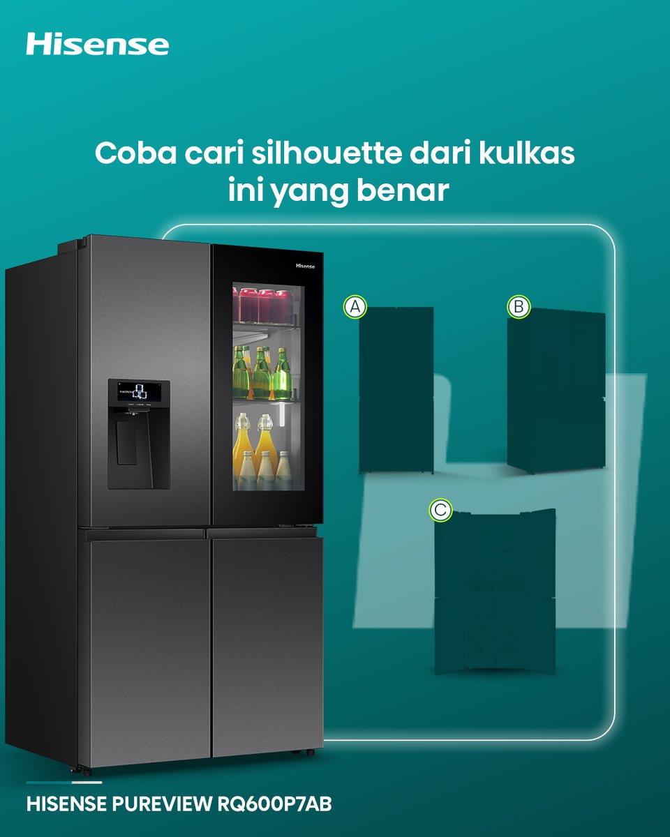 HisenseID's tweet photo. QUIZ TIME! 👀🧊

Ada yang jago tebak-tebakan? Coba tebak, silhouette ini punya kulkas Hisense RQ600, lho! 😏✨

Perhatikan bentuknya baik-baik, lalu tulis jawabanmu di kolom komentar! Siapa yang paling jeli dan bisa menebak dengan benar? 👇 https://t.co/MIKhkPkmcC