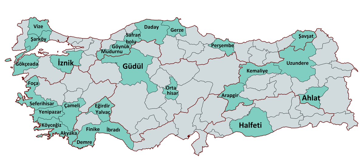 haritakesIfcisI's tweet photo. Türkiye’nin Sakin Şehirleri Haritası (Cittaslow) https://t.co/Xv27GjbUcK