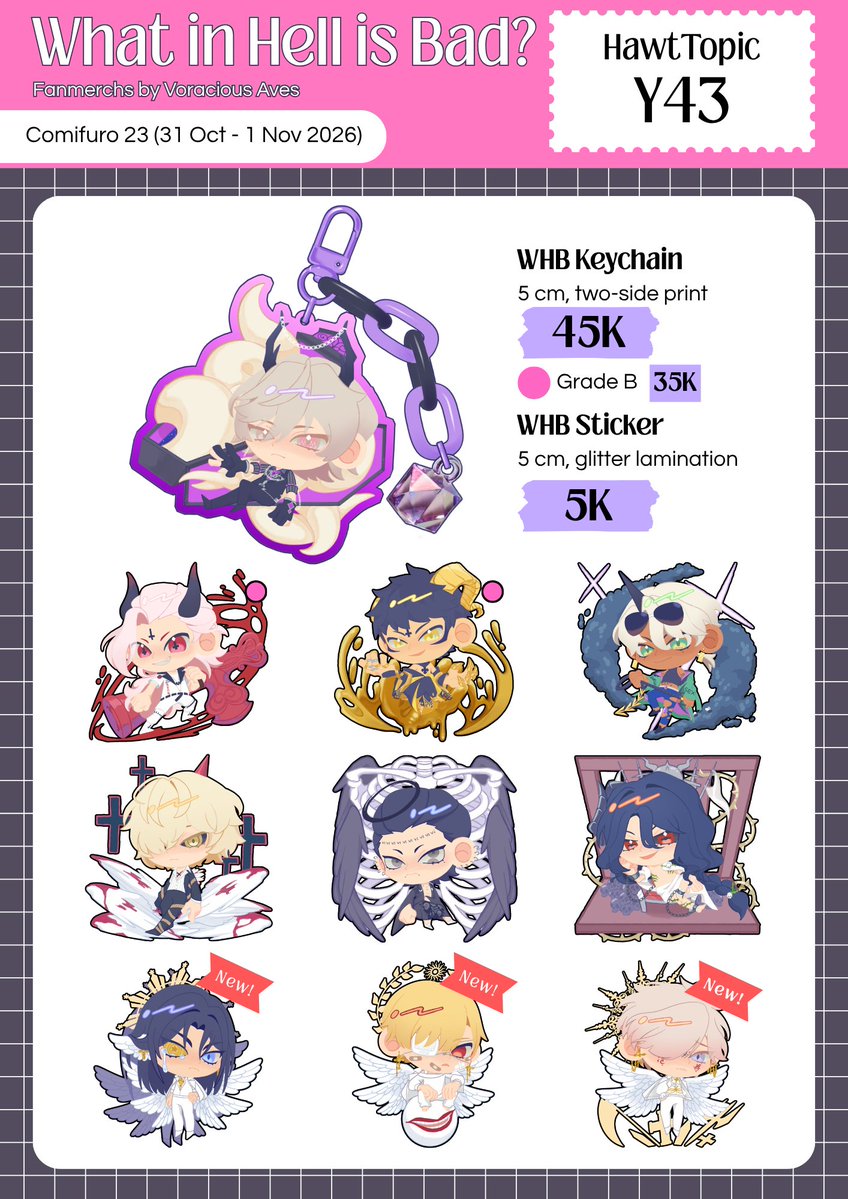 SuonNevar's tweet photo. [♥️&amp;🔁 are appreciated] 
Voracious Aves's CF23 OTS Catalogue
📍HawtTopic Y43
🗓️31 Oct - 1 Nov 2026
✨Fandom : Wuwa, WHB

#comifuro23catalogue #comifuro23 https://t.co/EsNH3kDZYX