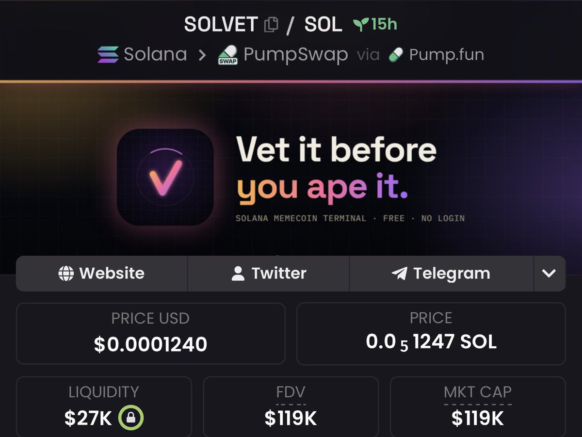 POIZERR's tweet photo. Not everyday you find some tek that competes with @bubblemaps under 200k mcap 👀 hearing some alpha on this coin 

@SolvetScan uses complex methods to detect malicious contracts to make trenching far safer. 

✅ Traces linked wallets & hidden bundles
✅ Tracks dev wallets & flags serial ruggers
✅ Detects suspicious activity & potential dumps
✅ Analyses wallet profits & trading history
✅ 60M+ team tokens locked
✅ Public team & partner wallets
✅ No presale, product already LIVE

Full transparency. Real on-chain data.

Vet it before you ape it.

3734SDUqg5nV3DmrK7ZZ1QvK7TVmJMBJbQUQqVNtpump