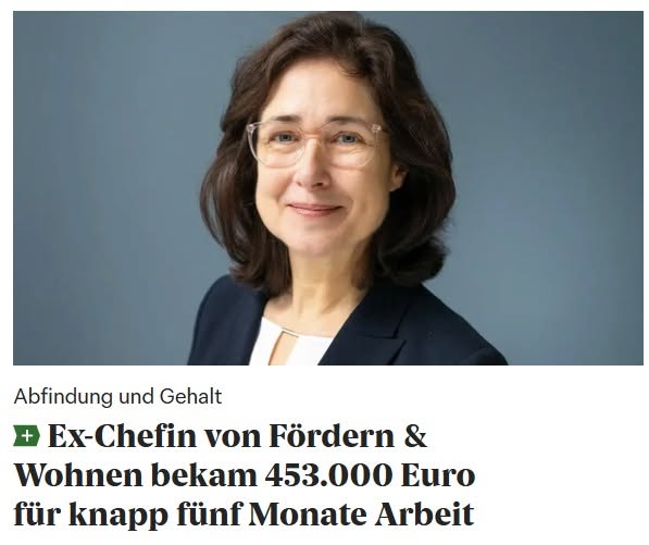 NockemannDirk's tweet photo. Flüchtlingsindustrie: 90 600 Euro Monatsgehalt
Sie haben richtig gelesen: Dr. Kathrin Sommer, fünf Monate lang Geschäftsführerin des städtischen "Flüchtlings"unterbringungsunternehmens "fördern und wohnen" hat im Jahr 2025 für knapp fünf Monate Arbeit insgesamt 453 000 Euro Steuergeld erhalten. Das ergab eine  Anfrage meiner Fraktion.
Darin enthalten: 200 000 Euro Abfindung und 25 000 Euro "Bonuszahlungen" - obwohl man sich nach kurzer Zeit von ihr getrennt hat.
Die Flüchtingsindustrie ist längst ein Selbstbedienungsladen am Steuertrog.
Skandal im Skandal: Der Senat verweigert die Antwort auf die Frage, wofür die Bonuszahlungen ausgezahlt worden sind. Und der Senat verweigert auch die Antwort auf die Frage, warum man sich von ihr getrennt hat.
Leute, lasst Euch sowas nicht länger gefallen.
Screenshot: Hamburger Abendblatt