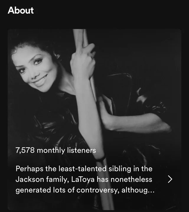 rememberthebite's tweet photo. whoremembers when this was la toyas spotify bio https://t.co/Z4h9nmh24n
