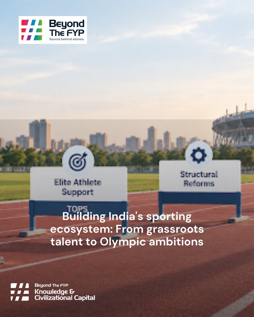 BeyondTheFyp's tweet photo. Building India's sporting ecosystem: From grassroots talent to Olympic ambitions
Read More : https://t.co/unnecuFd0J
#IndianSports #SportsDevelopment #Olympics #GrassrootsSports #KheloIndia #IndianAthletes #SportsInfrastructure #OlympicDreams #SportsPolicy #BeyondTheFYP https://t.co/CW9bwwpCOY