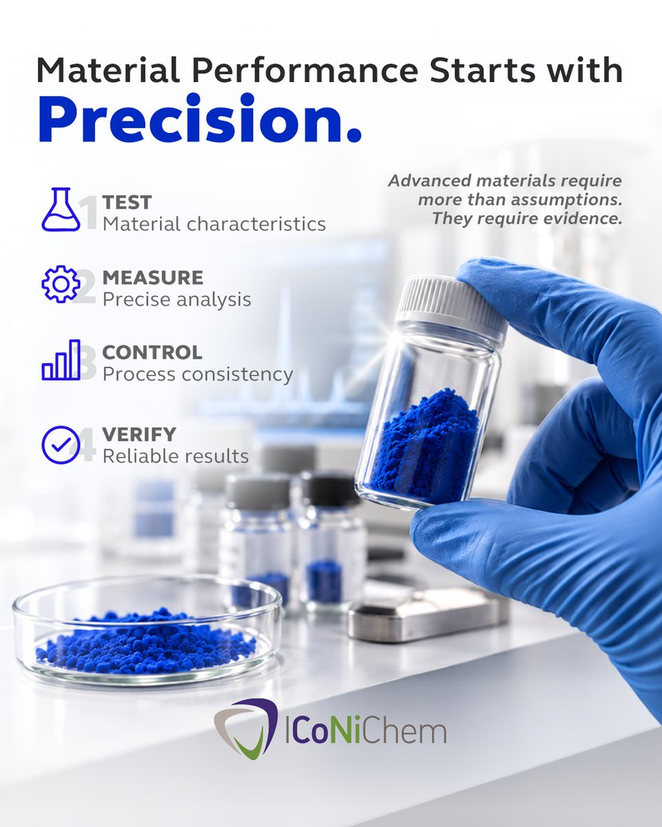 iconichem's tweet photo. Reliable materials begin with reliable data.
Laboratory testing, precise measurement and process control are essential to understanding how a material will perform.
#ICoNiChem #MaterialScience #LaboratoryTesting #QualityControl https://t.co/Or8007vFK7