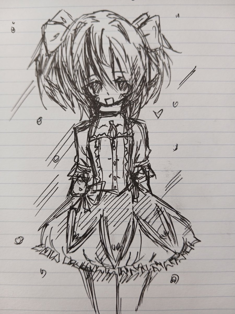 VoidWalker_Lo's tweet photo. Быстренько на скорую руку нарисовала Мадоку на перемене https://t.co/H5NHrSibsU