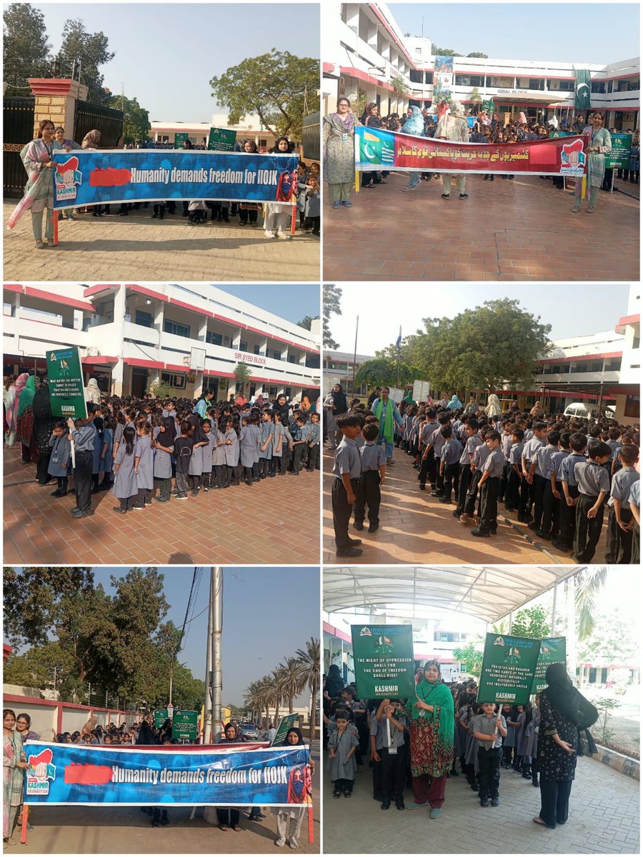 MishalKhanNDU12's tweet photo. Young voices stood in solidarity with Kashmir at ASF Public School Karachi. Students participated in a speech competition highlighting the Kashmir issue as the school observed Black Day on October 27. #minichatt #anxiouspandaa #teenagers https://t.co/6UGYWQwL51