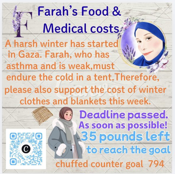 farahfarh65's tweet photo. Please help me, I only need £20 more to complete the campaign. 🙏🙏💔💔💔💔💔💔💔💔 https://t.co/8L1GZZlVnG