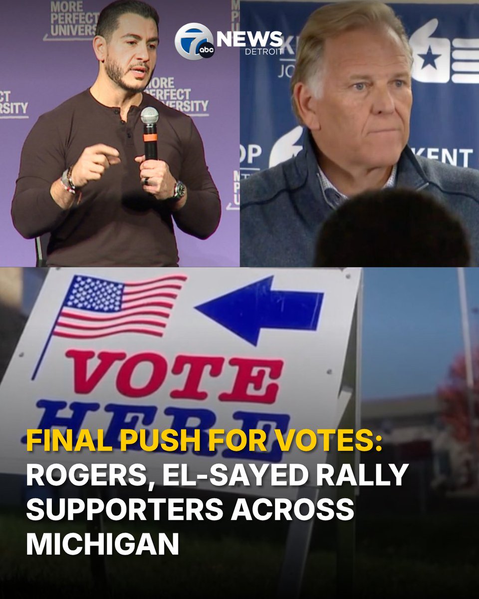 wxyzdetroit's tweet photo. With Election Day just days away, Michigan’s U.S. Senate candidates are making a final push across the state, rallying supporters and working to secure every vote they can. Story in bio. https://t.co/L02Y1jPa7I