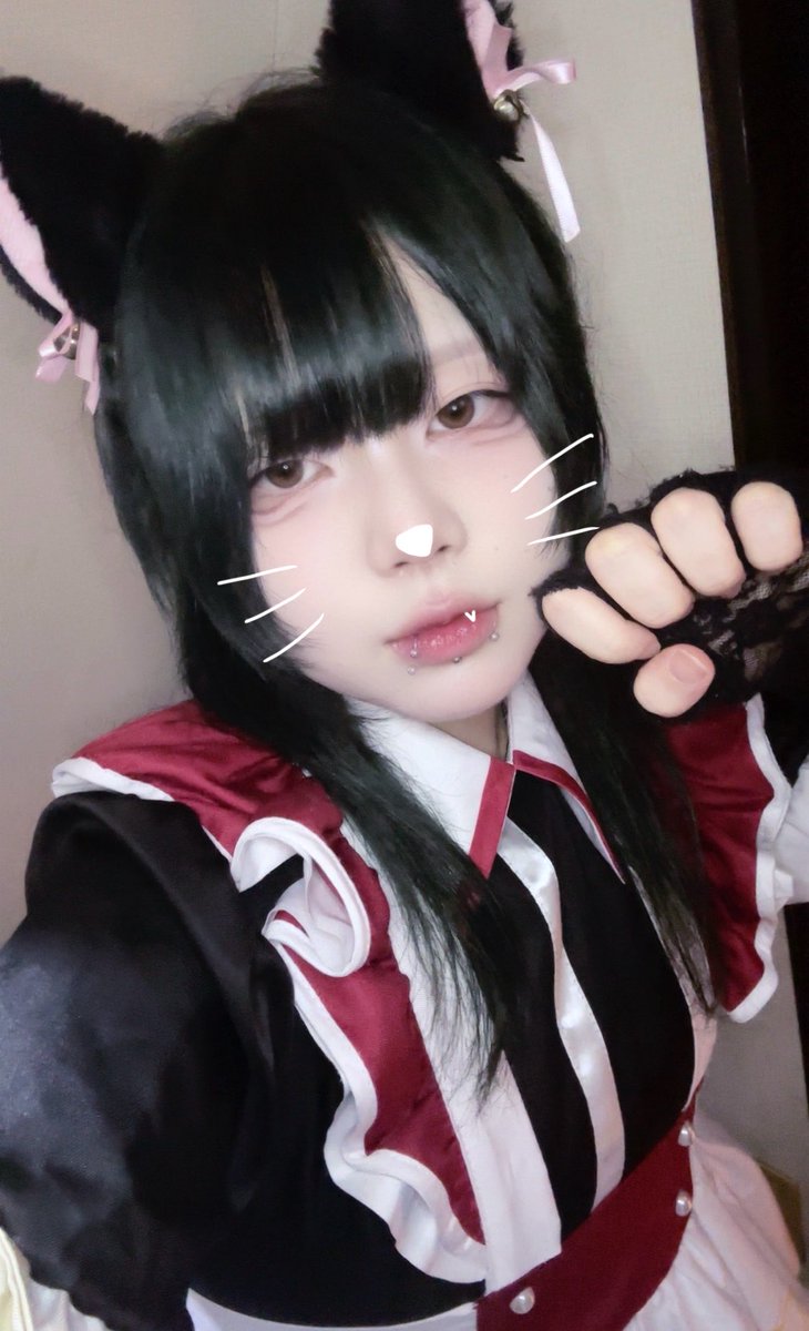 link_memu's tweet photo. おきゅいんだにゃ ᯠ_  ̫  _ᯄ Ⳋ

 #メイド喫茶LINK   #いいね返し  #自撮り界隈 https://t.co/IaRjkJxXli