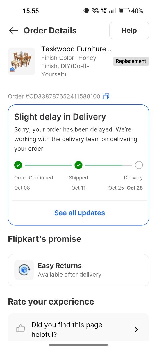 arradhhya's tweet photo. Shameless  @flipkartsupport  @Flipkart has put my order on delivery for 28 now , from last 25 days this scammers have been delaying my order, pathetic service 
Order ID : OD338787652411588100 https://t.co/THiY5MU0IC