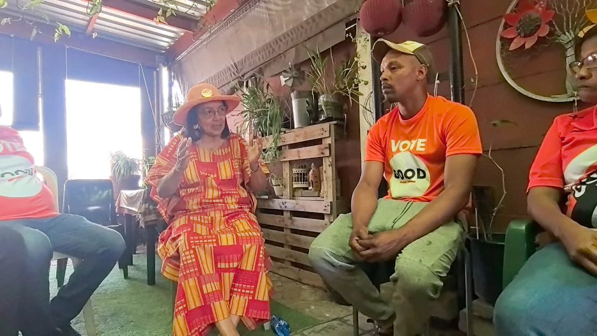 ForGoodZA's tweet photo. GOOD Party Leader Patricia de Lille joined Breede Valley Mayoral Candidate Hubert Titus and Ward Candidates on the ground in Worcester, engaging directly with residents and listening to their concerns.

The conversations focused on GOOD’s six pledges for the 2026 Local Government Elections:

🧡 An Affordable Town – Easing the financial pressure on residents.
🏘️ A Housed Town – Addressing the housing crisis and spatial apartheid.
⚖️ An Equitable Town – Ensuring fair services and opportunities for every community.
🛡️ A Safer Town – Building safer communities for all.
🤝 A Trusted Town – Putting residents first through accountable leadership.
💼 A Working Town – Creating local job opportunities and supporting economic growth.
Through meaningful engagement, GOOD is taking its vision directly to communities, working towards municipalities that deliver for everyone, regardless of income or postcode.
One standard for every street, suburb and community. No exceptions. 🧡
#GOOD2026 #LocalGovernmentElections #Worcester #BreedeValley