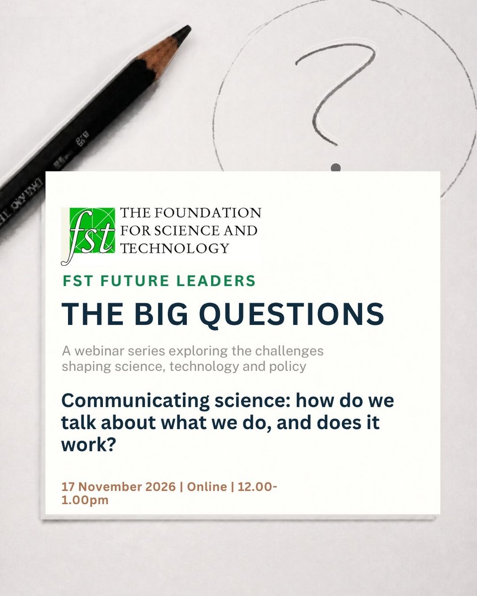FoundSciTech's tweet photo. 📢 Communicating science: how do we talk about what we do, and does it work? Join us for a lunchtime webinar on Tuesday 17th November to explore how to communicate complex ideas clearly AND get them to land.

Book your free space here: https://t.co/O13oSi8alv #FSTEvents https://t.co/ZDTIUGFxKs