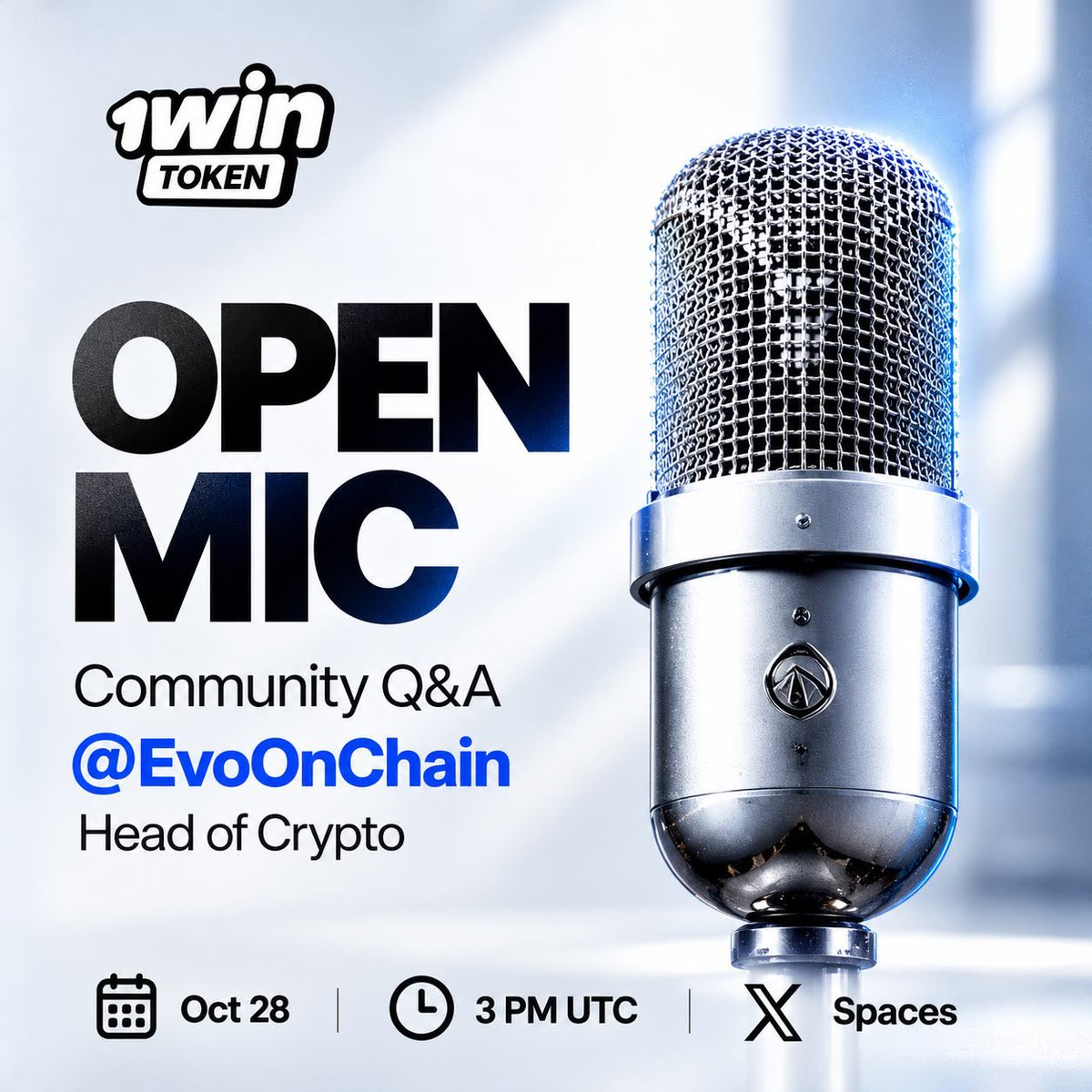 iamufakii's tweet photo. Do not rely on rumours, guys.

Come and hear it directly from the team.

@1winToken is bringing @EvoOnChain to the mic.

The topic is “What’s coming next.”

Save the date: October 28 | 3 PM UTC. https://t.co/WTqVCpT602